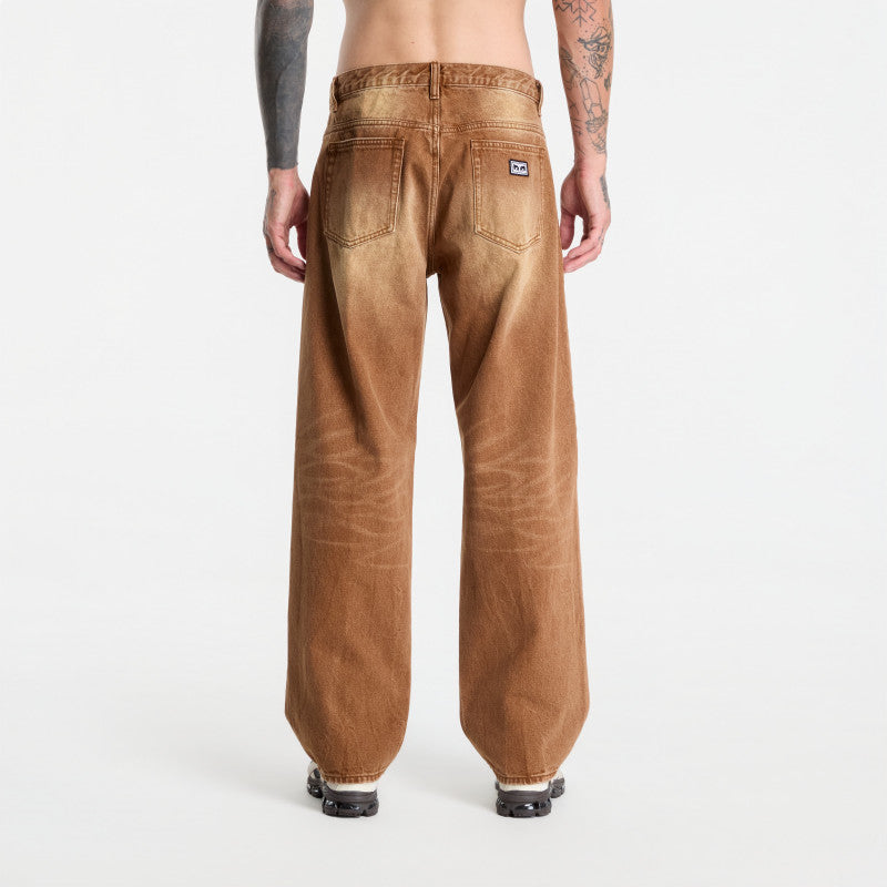 Jeansy Obey Boxcar Straight Leg Denim Archive Brown