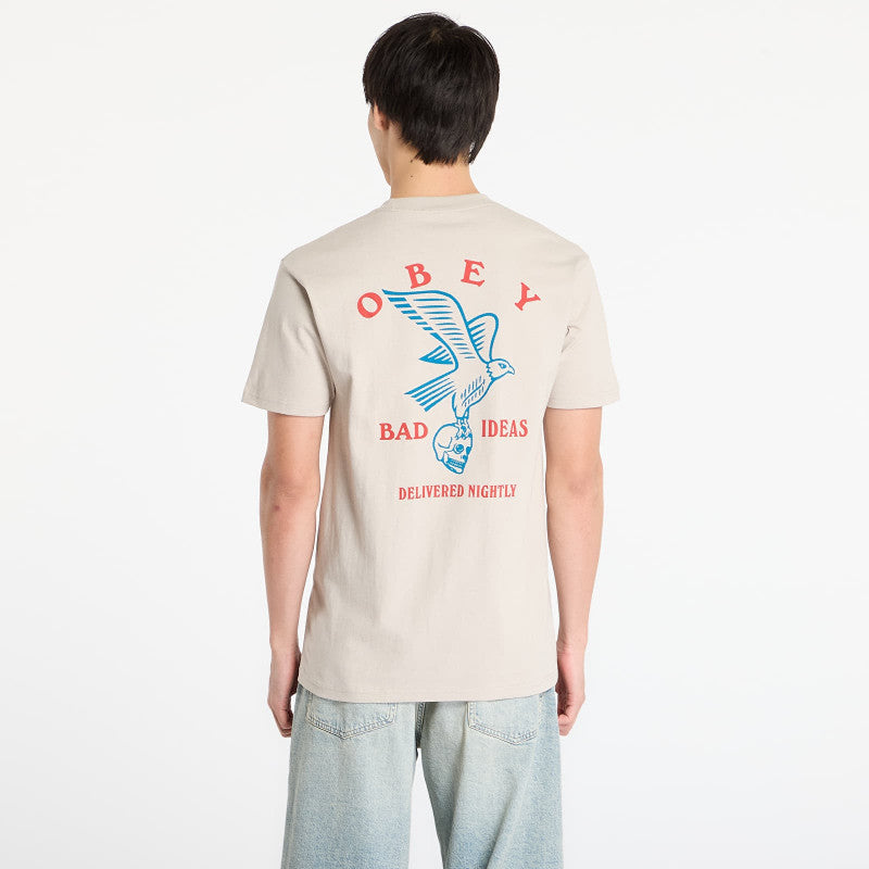 OBEY Bad Ideas Eagle Classic T-Shirt Silver Grey