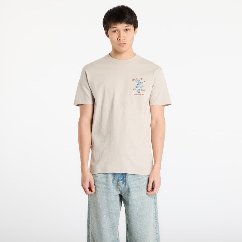 OBEY Bad Ideas Eagle Classic T-Shirt Silver Grey