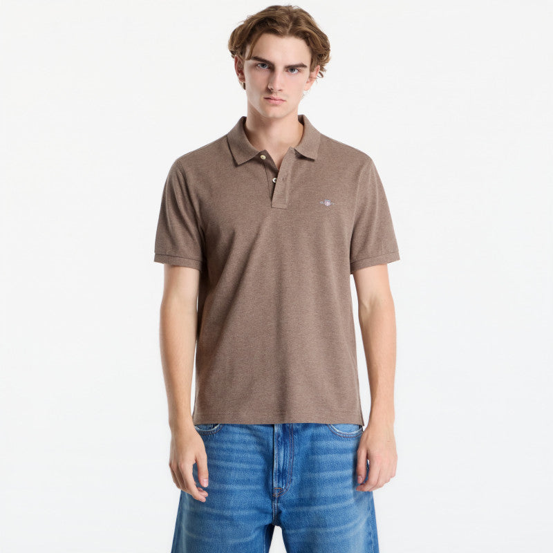 Gant Reg Shield Ss Pique Polo Dark Hazelnut Melange