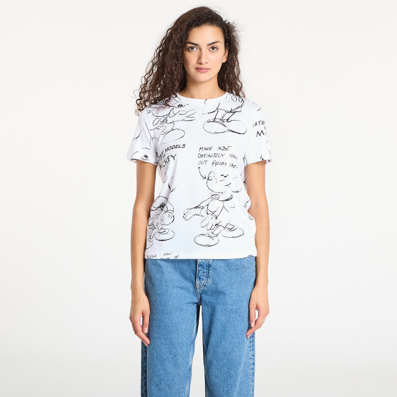 Desigual Mickey Sketch T-Shirt White