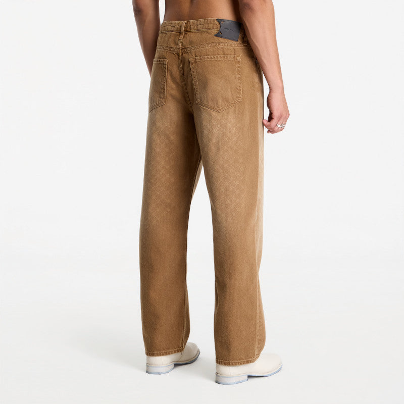 Jeansy Daily Paper Faded Monogram Amba Jeans Beige