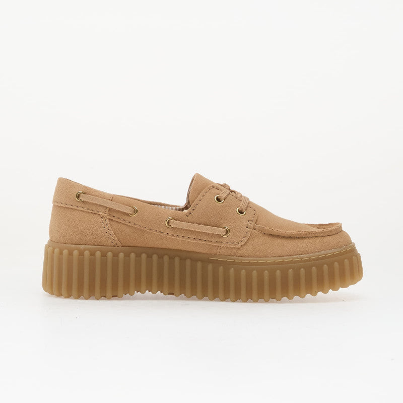 Clarks Torhill Boat Beige Suede