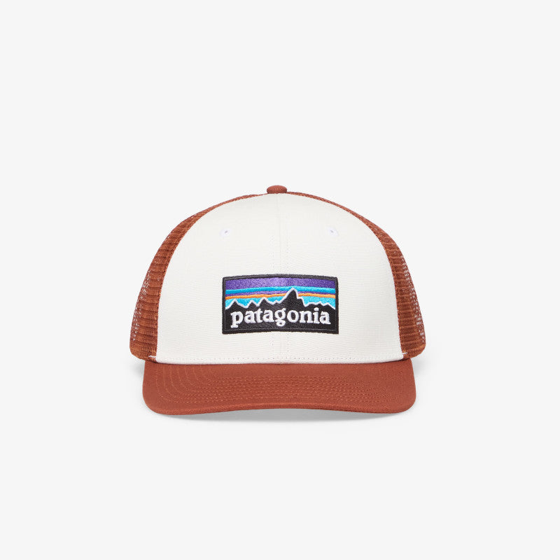 Patagonia P-6 Logo Trucker Hat White W/ Rusty Red