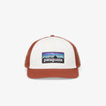 Patagonia P-6 Logo Trucker Hat White W/ Rusty Red