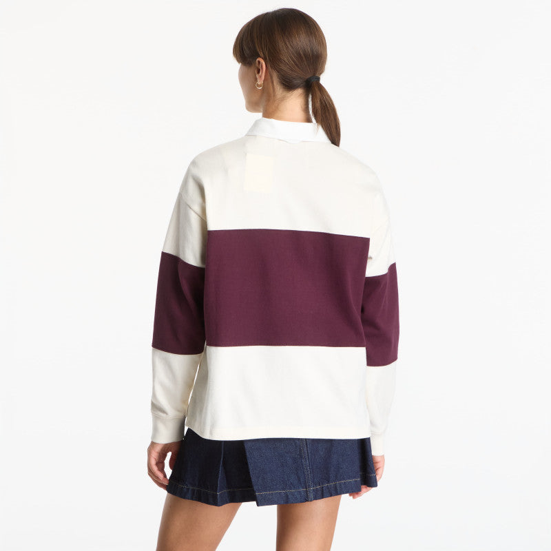 Gant Color Blocked Heavy Rugger Darkened Wine