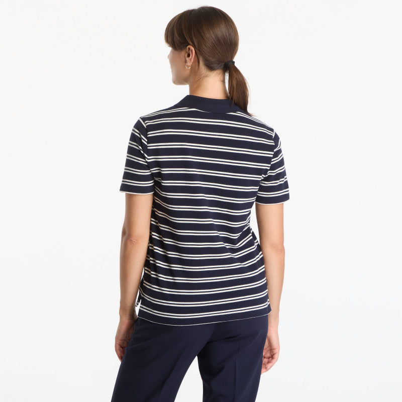 Gant Reg Twin Striped Ls Pique Polo Evening Blue