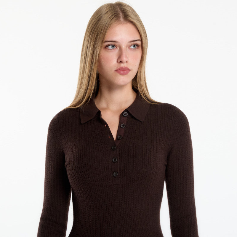 Sukienka Gant Mini Cable Knit Dress Light Ochre
