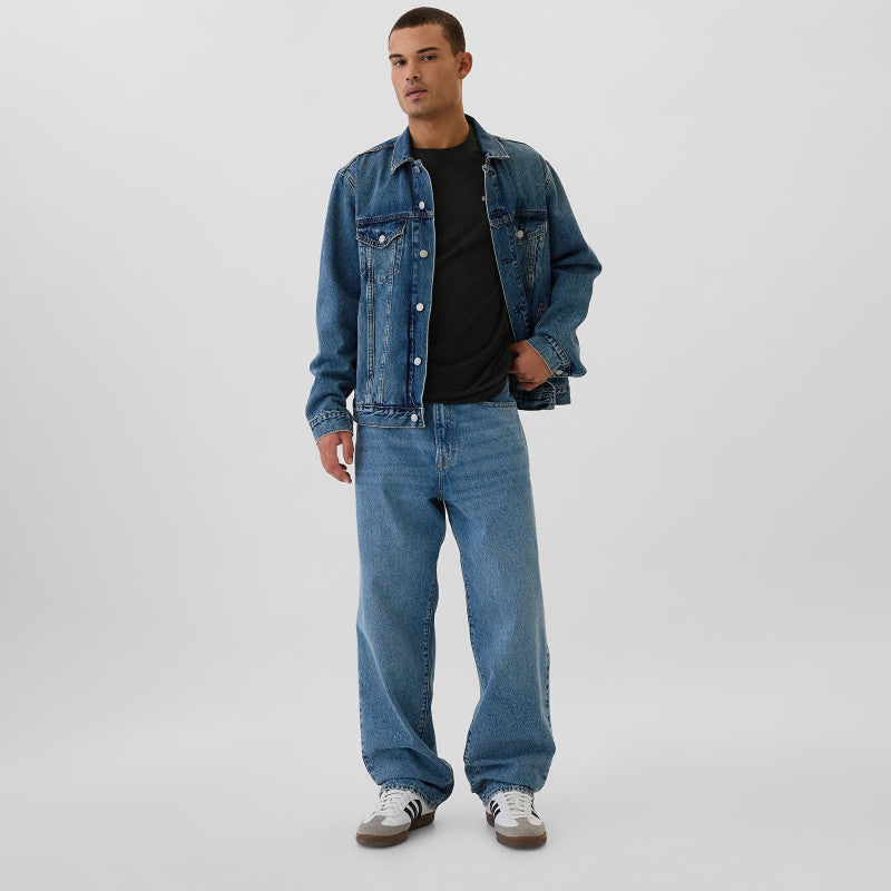 GAP Micro Logo Crew True Black