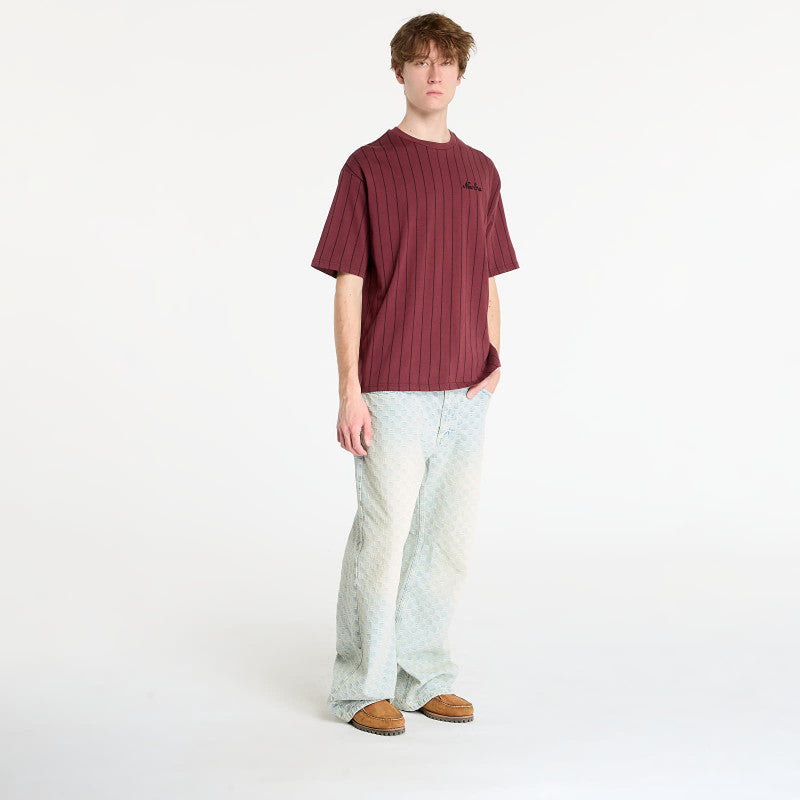 New Era Pinstripe Os Tee UNISEX Frosted Burgundy