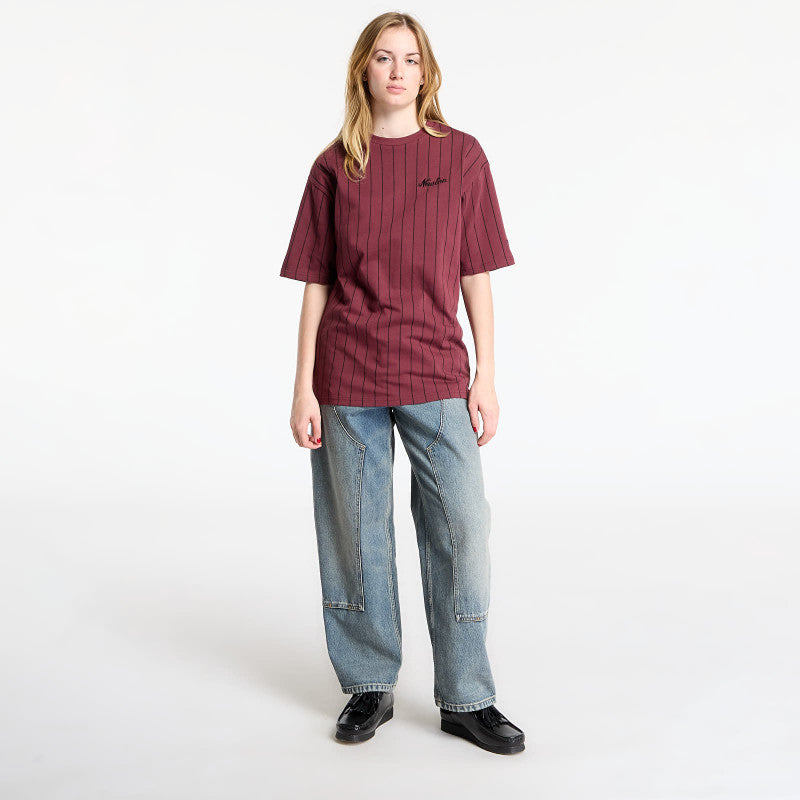 New Era Pinstripe Os Tee UNISEX Frosted Burgundy