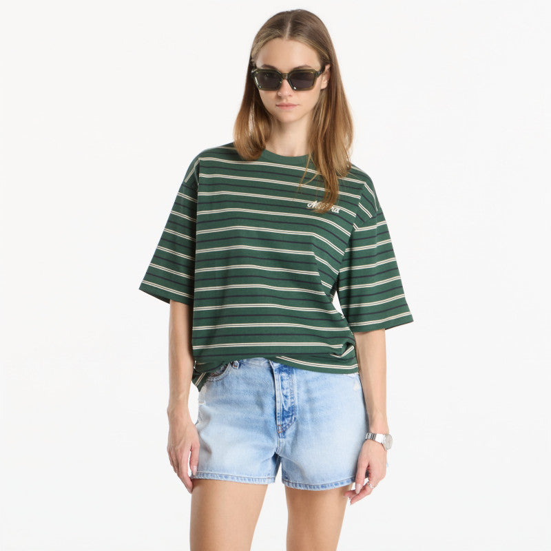 New Era Stripe OS Tee UNISEX Latte