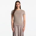 EA7 Emporio Armani Train Athletic Velour Wmns Tee Sl Cinder