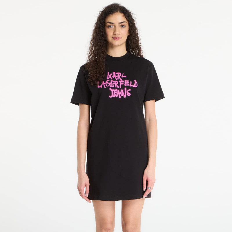 Sukienka Karl Lagerfeld Jeans Graffiti Tee Dress Black