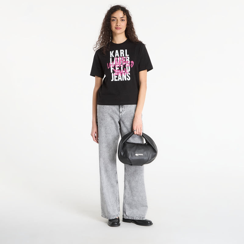 Karl Lagerfeld Jeans Reg Graffiti Logo Tee Black