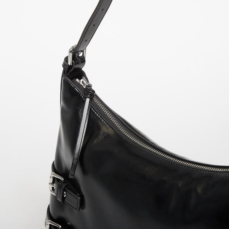 Karl Lagerfeld Jeans Buckle Large Shoulder Bag Black