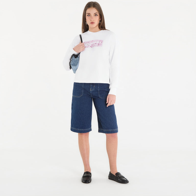 Karl Lagerfeld Jeans Reg Floral Logo Sweat White