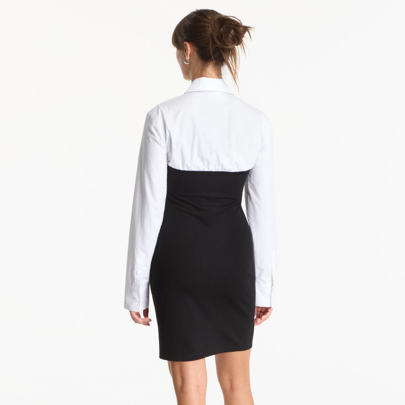 Sukienka Karl Lagerfeld Jeans Mixed Poplin Dress Black