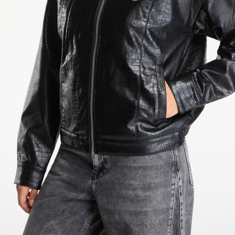 Karl Lagerfeld Jeans Karlism Pu Bomber Black
