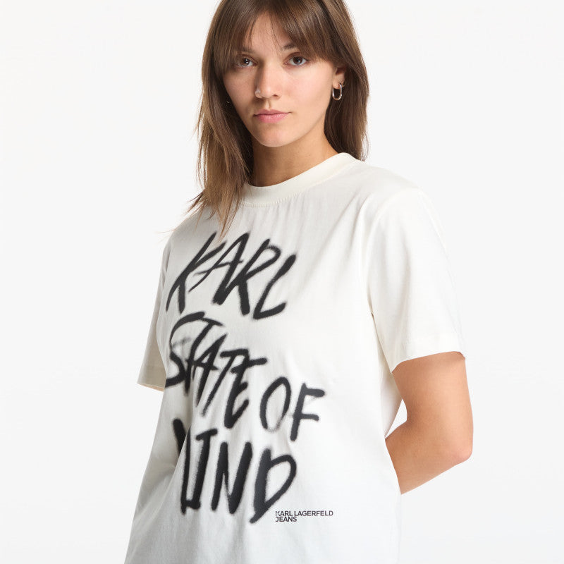 Karl Lagerfeld Jeans Reg Karlism Tee Egret