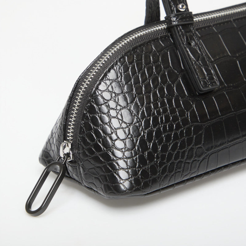 Karl Lagerfeld Jeans Logo Elongated Bag Croco Black