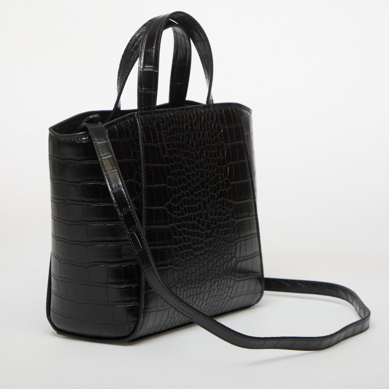 Karl Lagerfeld Jeans Logo Mini Tote Quote Black