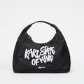 Karl Lagerfeld Jeans Slouchy Tote Quote Print Black