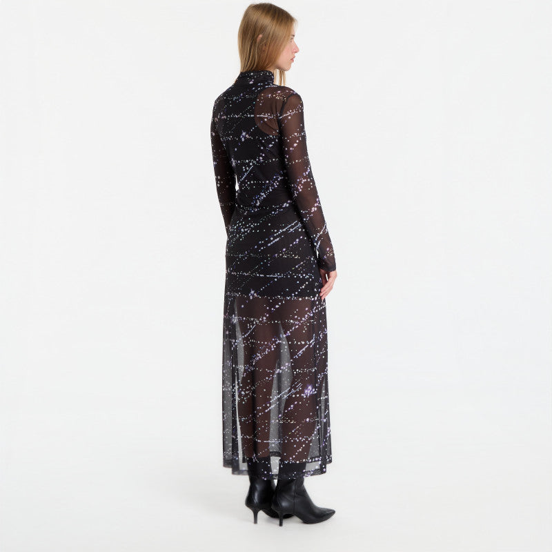 Sukienka Karl Lagerfeld Jeans Mesh Aop Maxi Dress Glow Aop