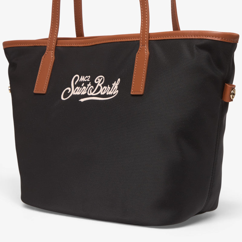 MC2 Saint Barth City Bag Mid Nylon Black/ Brown