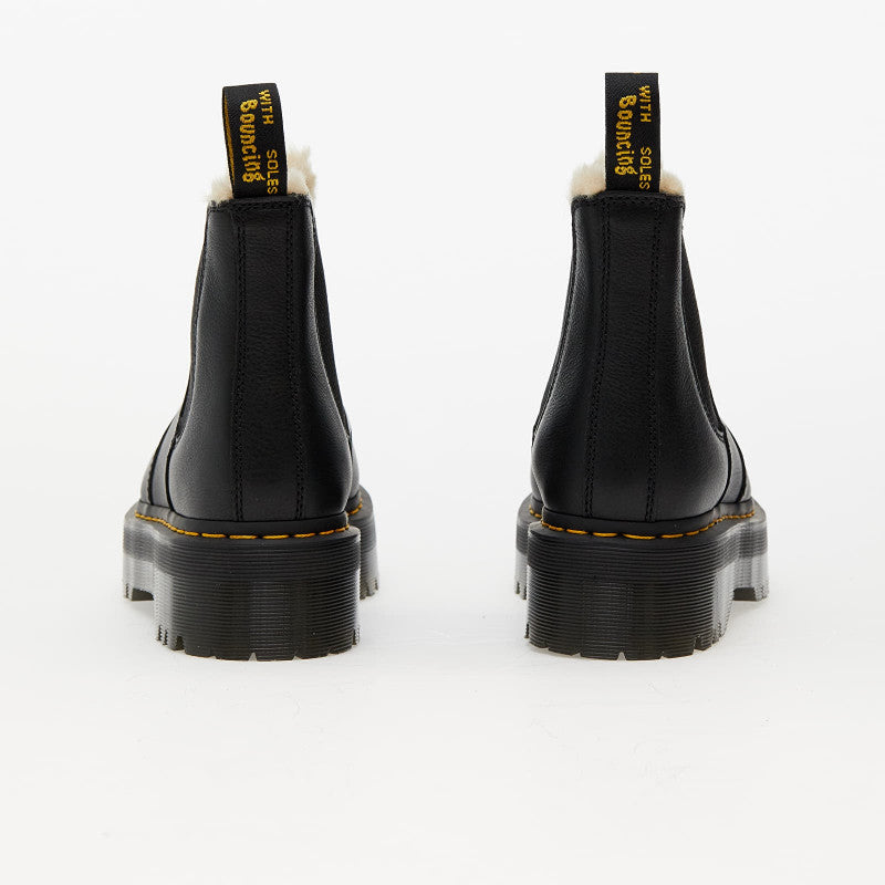 Dr. Martens 2976 Quad Fur Lined Platform Chelsea Boots Black Pisa