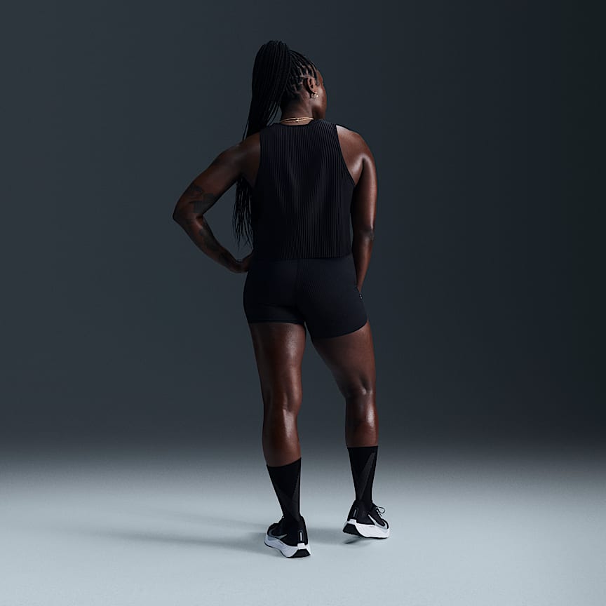 Nike AeroSwift Women's Dri-FIT ADV Cropped Running Tank Top Black/ White