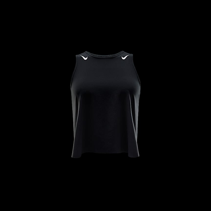 Nike AeroSwift Women's Dri-FIT ADV Cropped Running Tank Top Black/ White