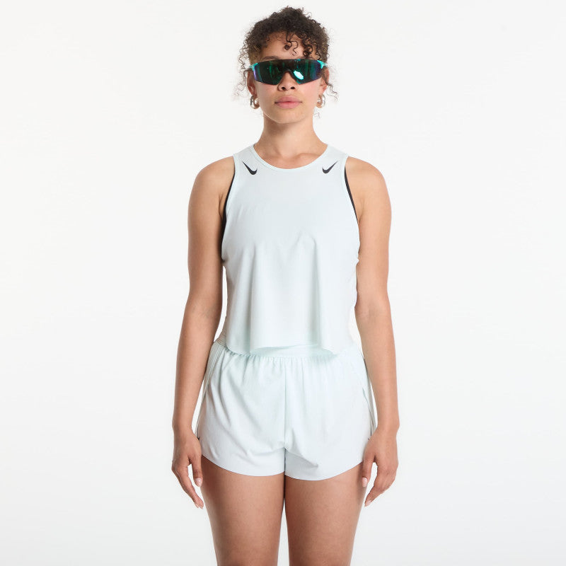 Nike AeroSwift Women's Dri-FIT ADV Cropped Running Tank Top Barely Green/ Black