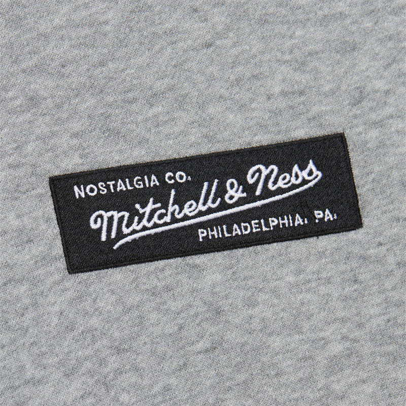 Mitchell & Ness Branded Box Logo Hoodie Grey Heather