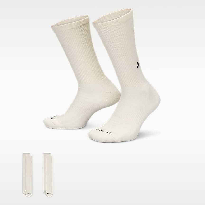 Nike Everyday Cushioned Crew Socks 2-Pack Sail/ Black