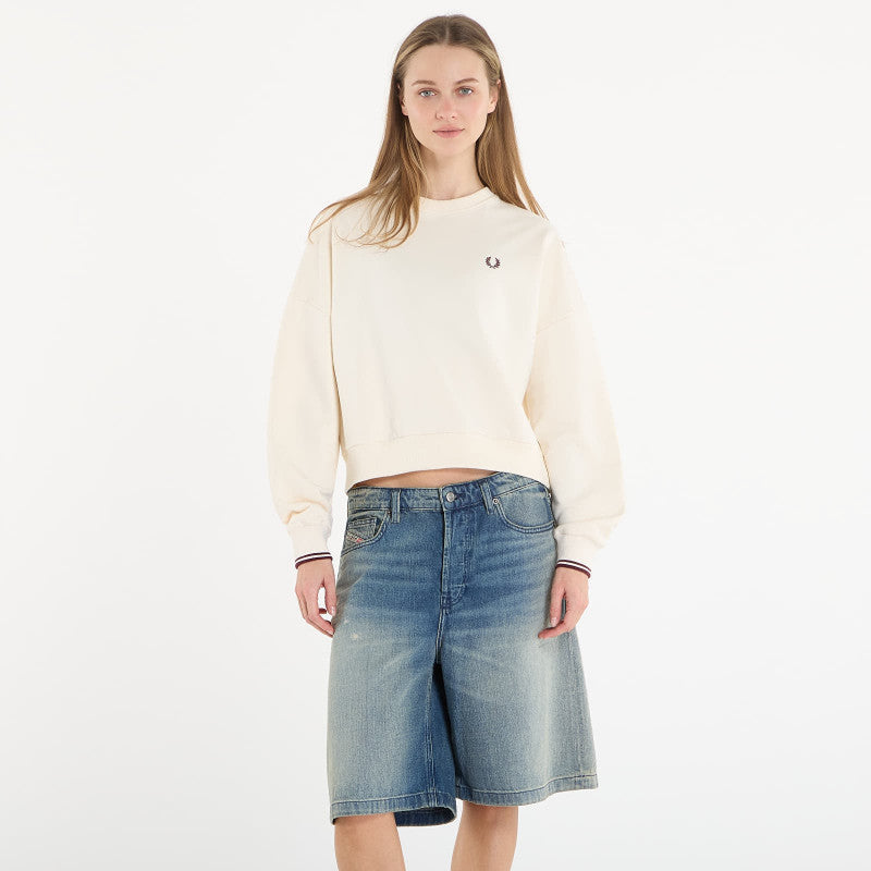 FRED PERRY Tipped Sweatshirt Ecru