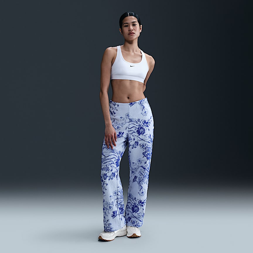 Nike Sportswear Collection Women's Mid-Rise Jacquard Track Pants White/ Hyper Royal/ White