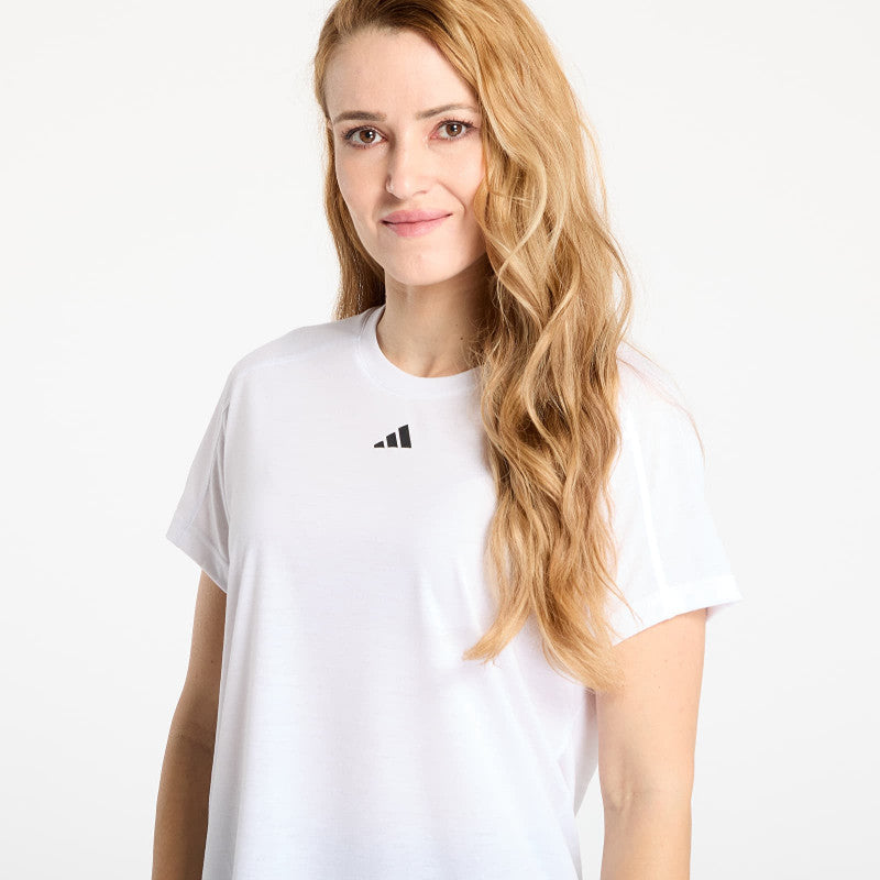 adidas AEROREADY Train Essentials Minimal Branding Crewneck T-Shirt White/ Crystal White/ Crystal White