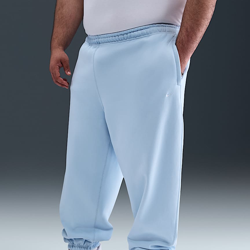 Nike Solo Swoosh Men's Cuffed Fleece Pants Celestine Blue/ Celestine Blue/ White