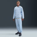 Nike Solo Swoosh Men's Cuffed Fleece Pants Celestine Blue/ Celestine Blue/ White