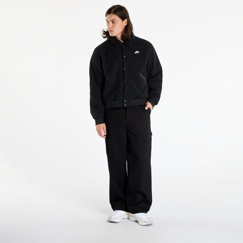 Nike Sportswear Club Men's High-Pile Fleece Coaches Jacket Black/ White