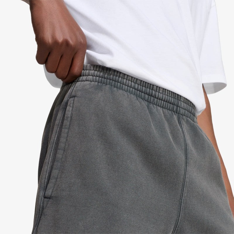 adidas Trefoil Essentials Washed Mid-thigh Fleece Shorts Black