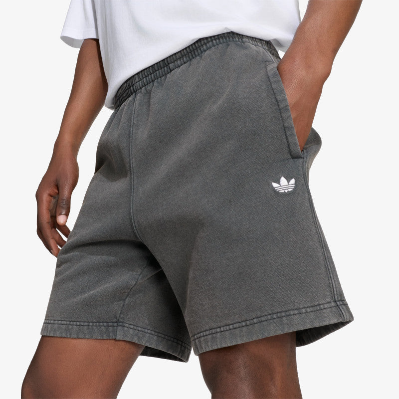 adidas Trefoil Essentials Washed Mid-thigh Fleece Shorts Black