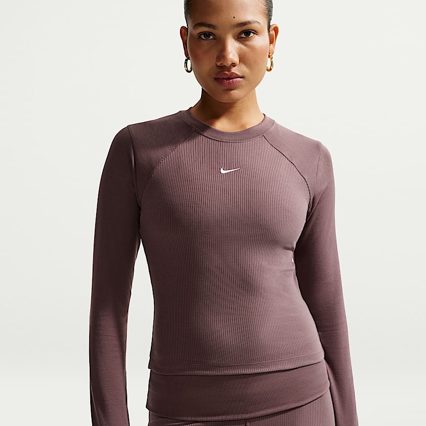 Nike Sportswear Chill Knit Women's Tight Long-Sleeve Ribbed Top Tattoo/ Sail