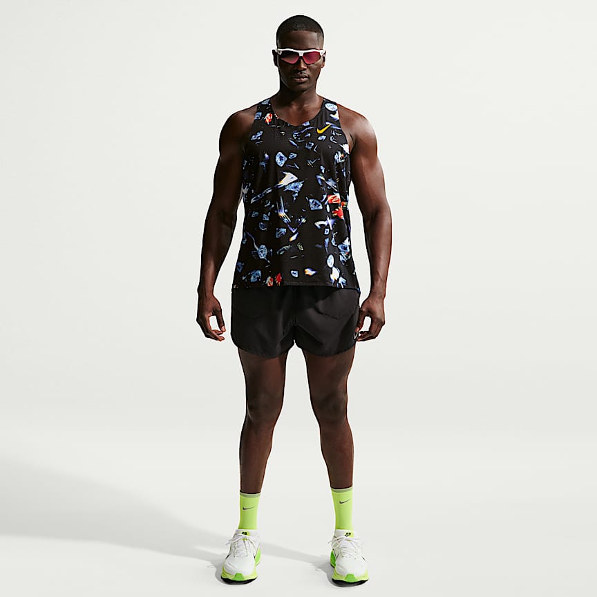 Nike AeroSwift Glam Men's Dri-FIT ADV Running Singlet Black/ Laser Orange