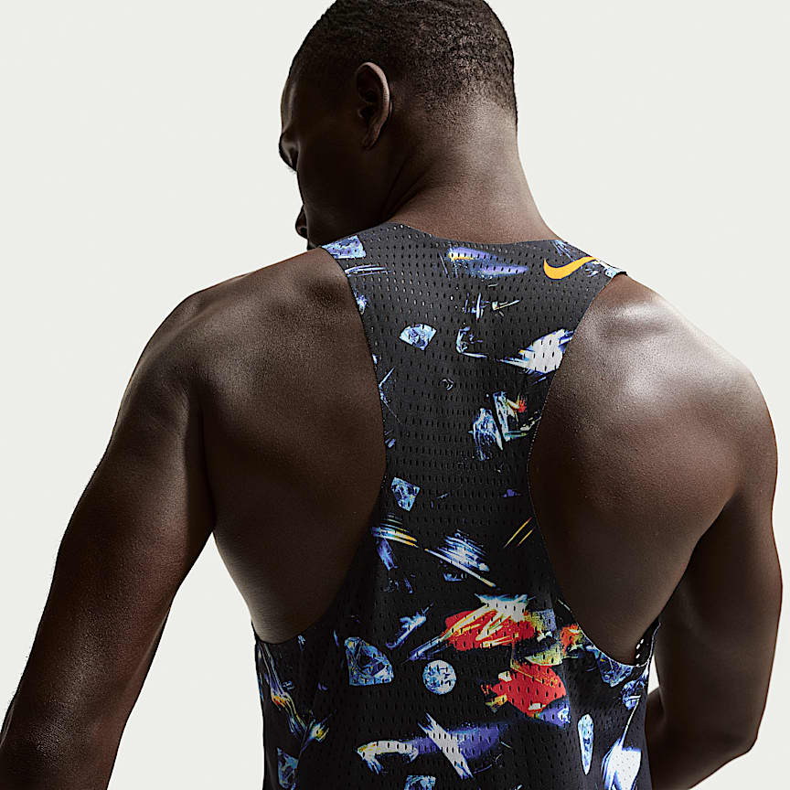 Nike AeroSwift Glam Men's Dri-FIT ADV Running Singlet Black/ Laser Orange