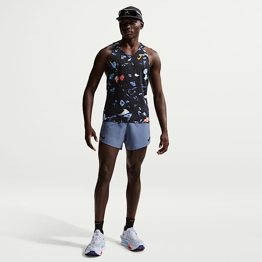 Nike AeroSwift Glam Men's Dri-FIT ADV Running Singlet Black/ Laser Orange