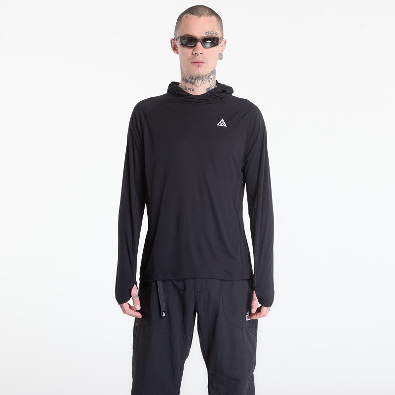 Nike ACG "Solar Chase" Men's Dri-FIT UV Long-Sleeve Hooded Top Black/ Black/ Summit White