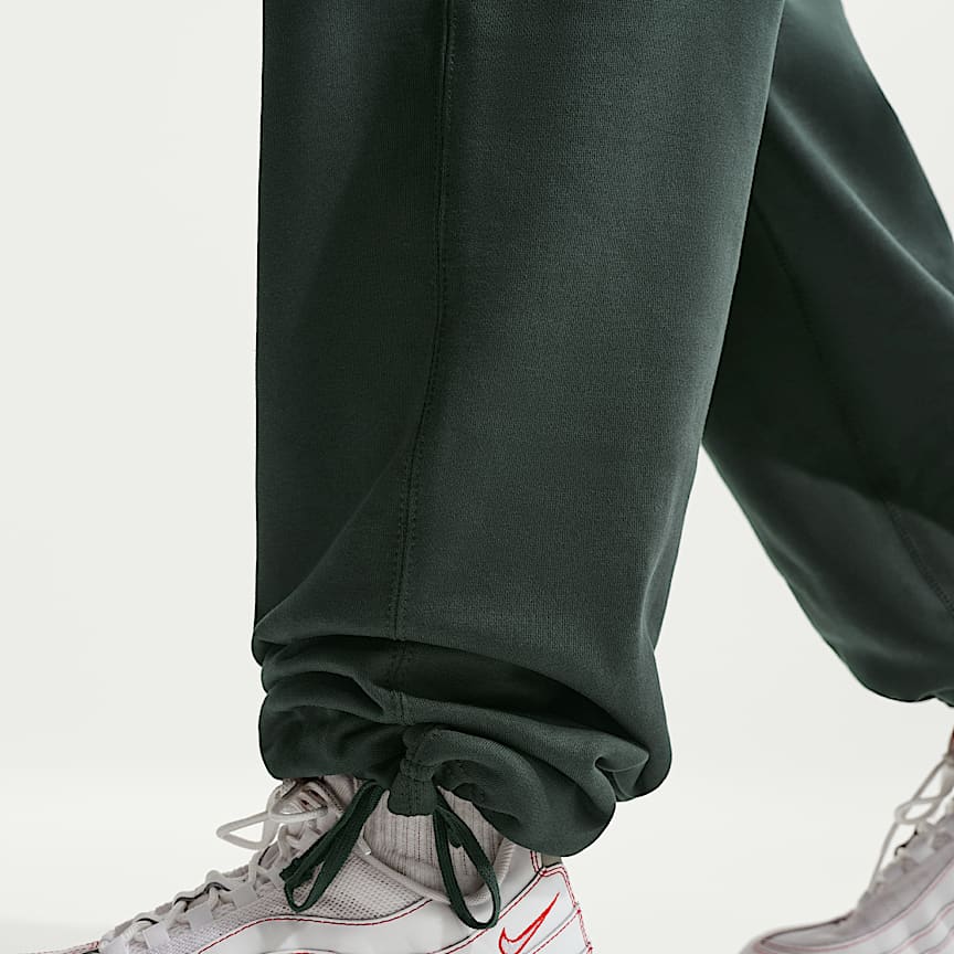 Nike Solo Swoosh Men's Fleece Open-Hem Pants Black Spruce/ White