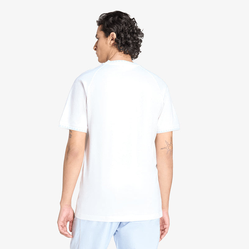 adidas Chest Stripes Engineered Collar T-Shirt White
